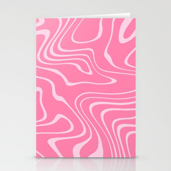 Pink Abstract Swirl Pattern Stationery Card Gallery Image 1