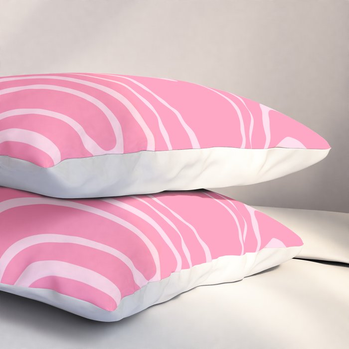 Pink Abstract Swirl Pattern Pillow Sham Gallery Image 3