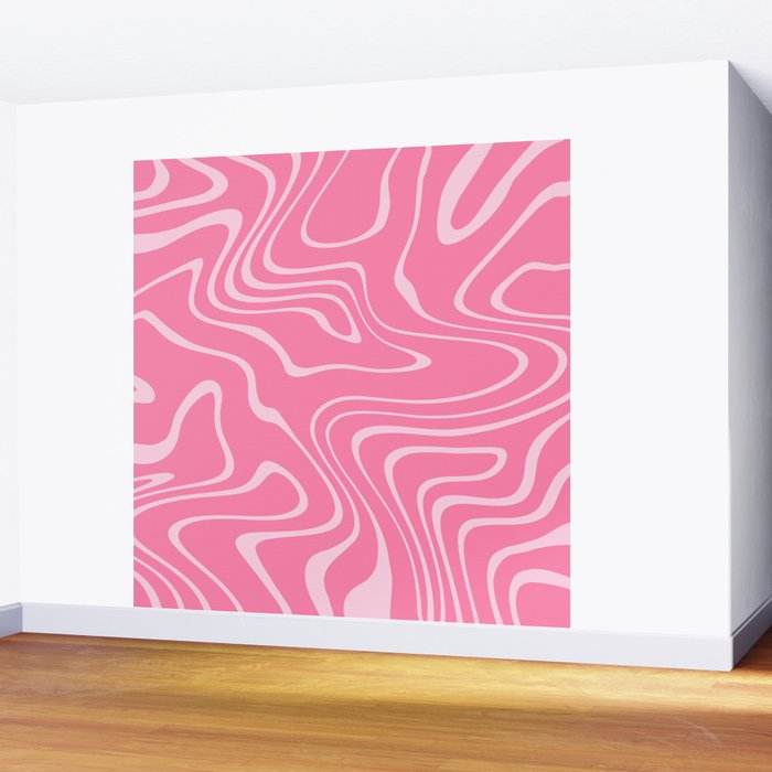Pink Abstract Swirl Pattern Wall Mural Gallery Image 2