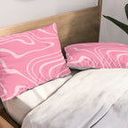 Pink Abstract Swirl Pattern Pillow Sham Gallery Image 2