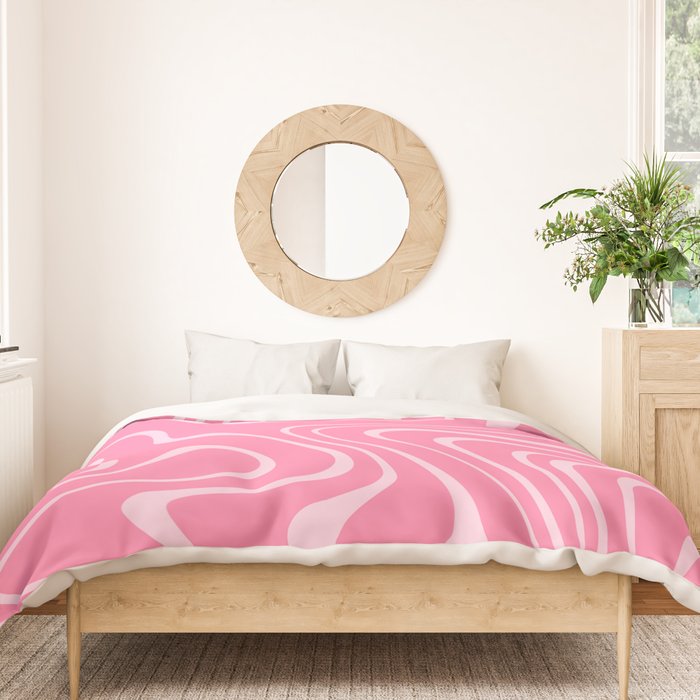 Pink Abstract Swirl Pattern Duvet Cover Gallery Image 3