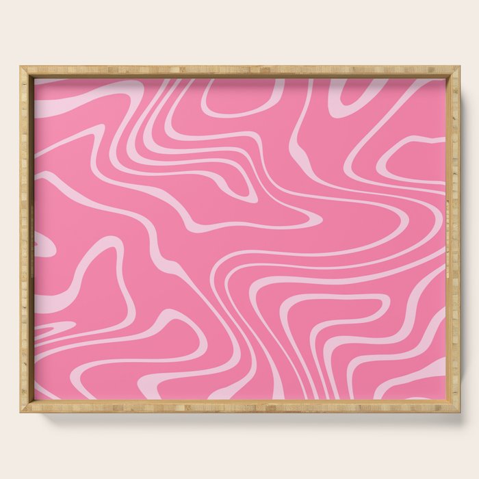 Pink Abstract Swirl Pattern Serving Tray Gallery Image 1