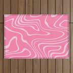 Pink Abstract Swirl Pattern Outdoor Rug Gallery Image 1