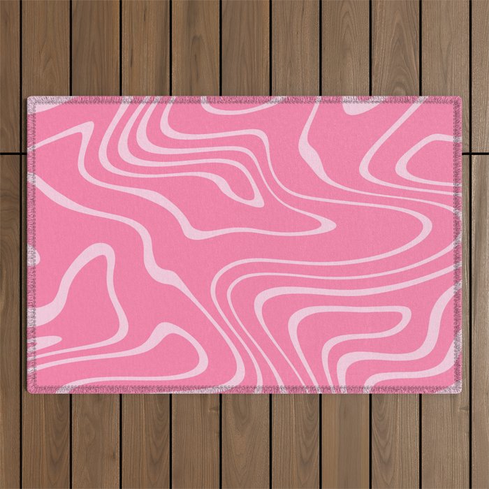 Pink Abstract Swirl Pattern Outdoor Rug Gallery Image 1