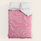 Pink Abstract Swirl Pattern Duvet Cover Gallery Image 6