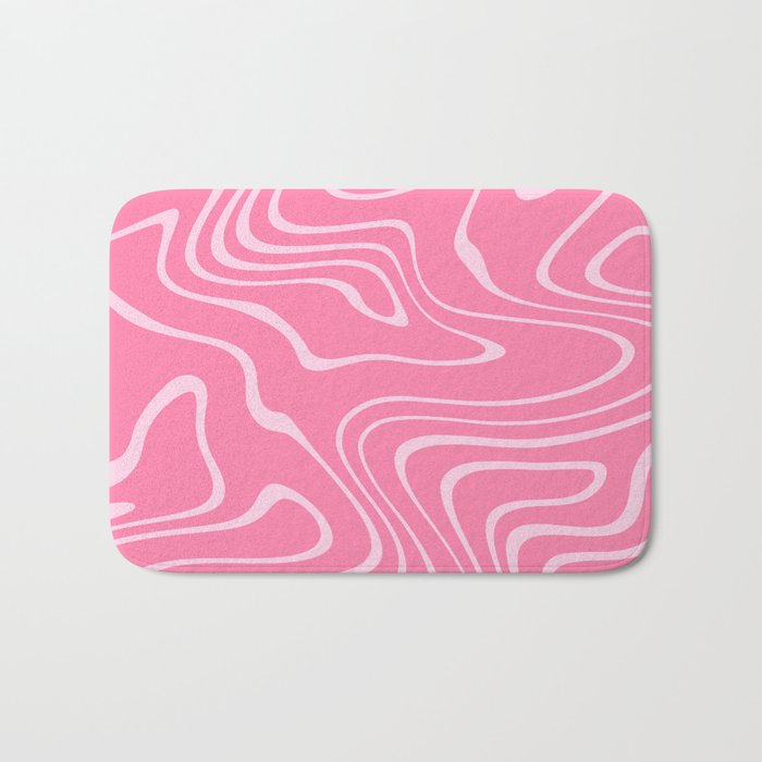 Pink Abstract Swirl Pattern Bath Mat Gallery Image 1