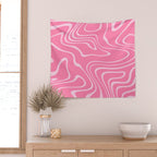 Pink Abstract Swirl Pattern Wall Tapestry Gallery Image 2
