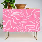 Pink Abstract Swirl Pattern Credenza Gallery Image 1