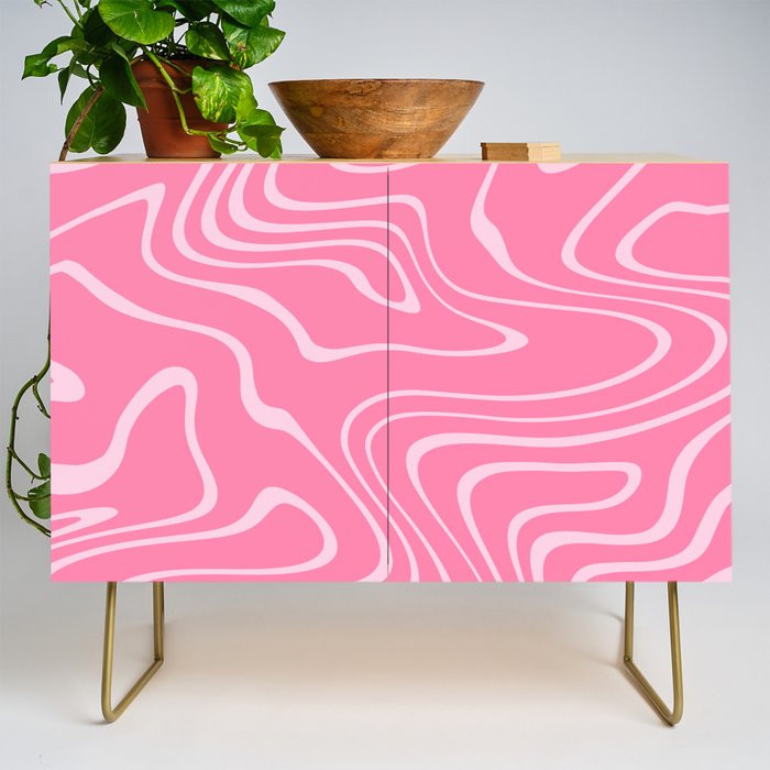 Pink Abstract Swirl Pattern Credenza Gallery Image 1