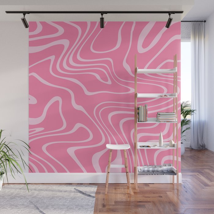 Pink Abstract Swirl Pattern Wall Mural Gallery Image 1