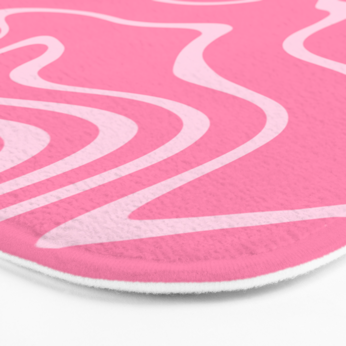 Pink Abstract Swirl Pattern Bath Mat Gallery Image 3