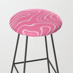 Pink Abstract Swirl Pattern Stool Gallery Image 2