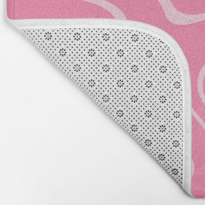 Pink Abstract Swirl Pattern Bath Mat Gallery Image 2