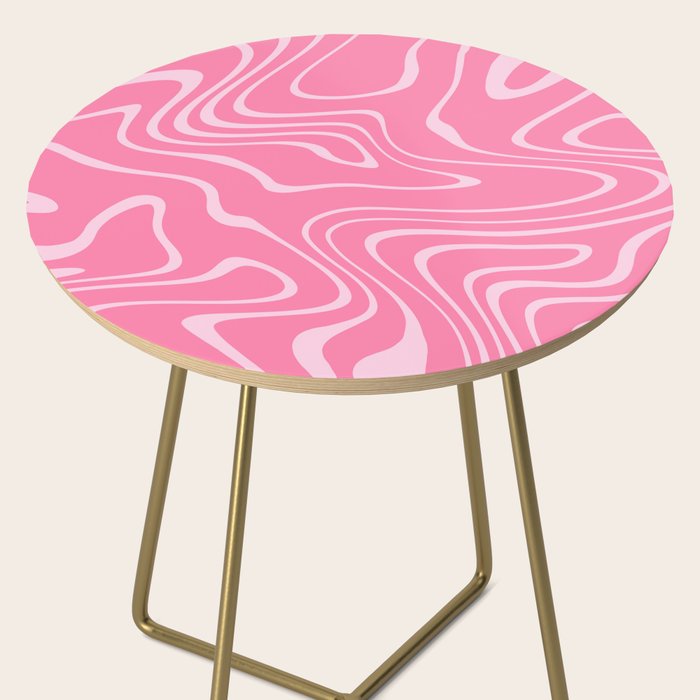 Pink Abstract Swirl Pattern Side Table Gallery Image 2