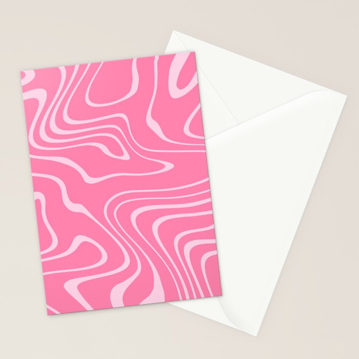 Pink Abstract Swirl Pattern Stationery Card Gallery Image 2