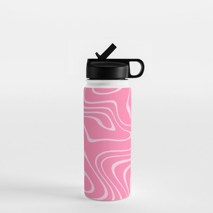 Pink Abstract Swirl Pattern Water Bottle Gallery Image 1
