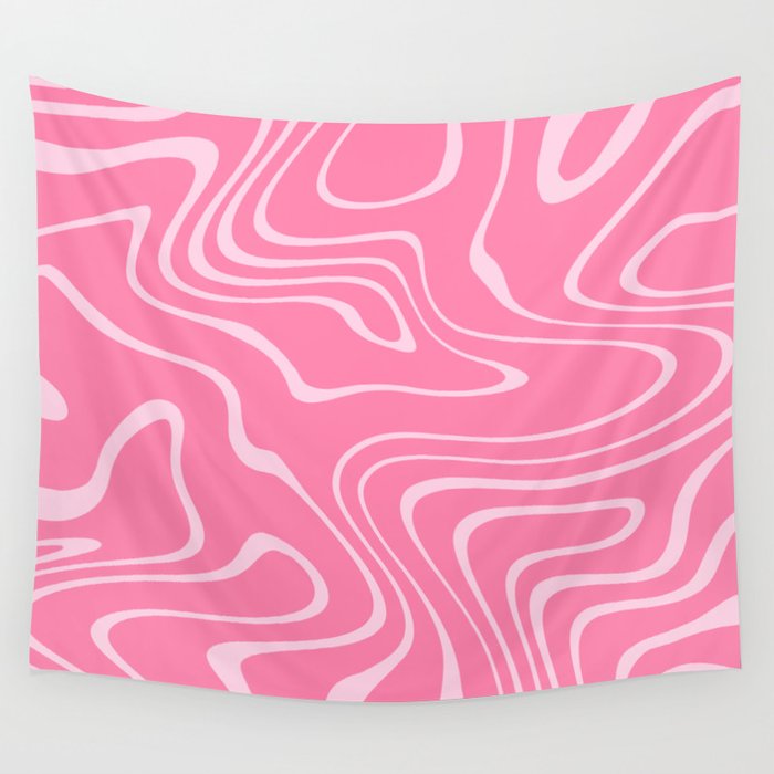 Pink Abstract Swirl Pattern Wall Tapestry Gallery Image 4