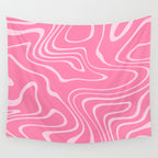 Pink Abstract Swirl Pattern Wall Tapestry Gallery Image 4