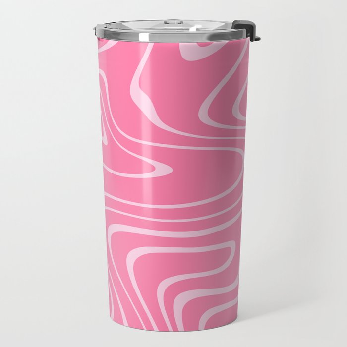 Pink Abstract Swirl Pattern Travel Mug Gallery Image 2