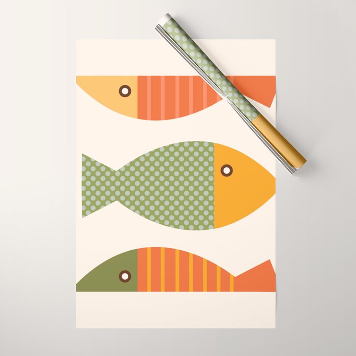 Geometrical Fish Wrapping Paper Gallery Image 1