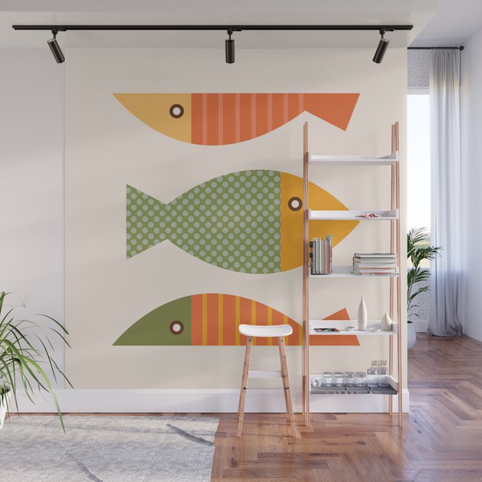 Geometrical Fish Wall Mural Gallery Image 1