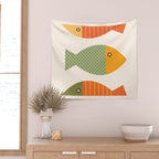 Geometrical Fish Wall Tapestry Gallery Image 2