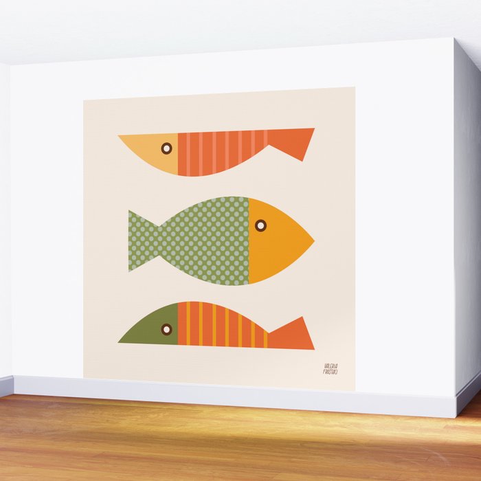 Geometrical Fish Wall Mural Gallery Image 2