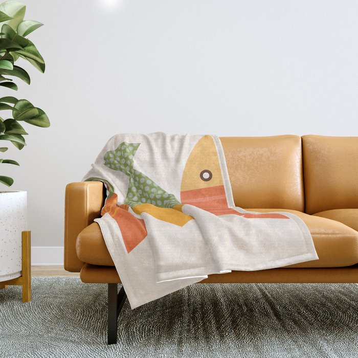 Geometrical Fish Throw Blanket Gallery Image 1