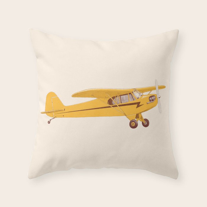 Little Yellow Plane Throw Pillow Gallery Image 6