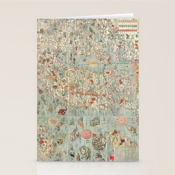 Carta marina (Marine Map) by Olaus Magnus, 1539 Stationery Card Gallery Image 1
