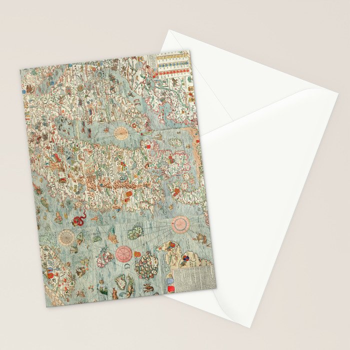 Carta marina (Marine Map) by Olaus Magnus, 1539 Stationery Card Gallery Image 2