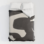 Mid Century Modern Minimalist Abstract Art Brush Strokes Black & White Ink Art Maze Duvet Cover Gallery Image 6