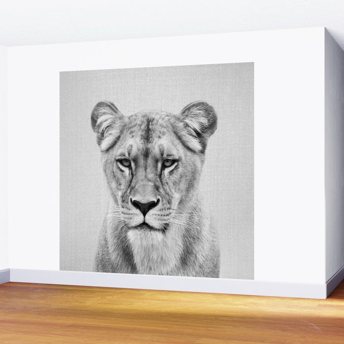 Lioness - Black & White Wall Mural Gallery Image 2