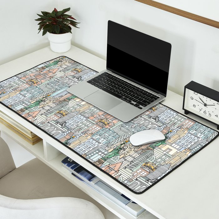 New York watercolor Desk Mat Gallery Image 2