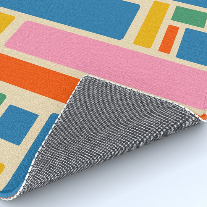 Modulus Colorful Retro Geometric Pattern Rug Gallery Image 4