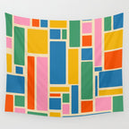 Modulus Colorful Retro Geometric Pattern Wall Tapestry Gallery Image 4