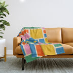 Modulus Colorful Retro Geometric Pattern Throw Blanket Gallery Image 1