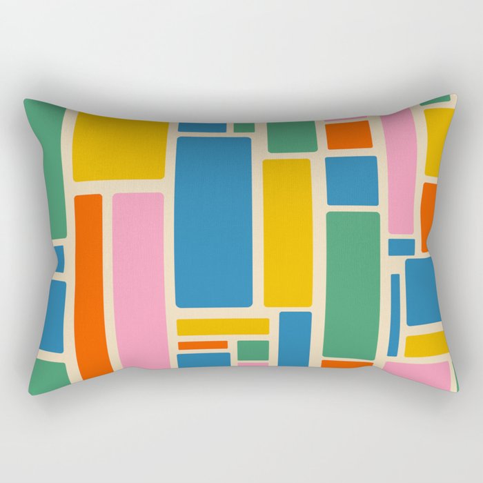 Modulus Colorful Retro Geometric Pattern Rectangular Pillow Gallery Image 1