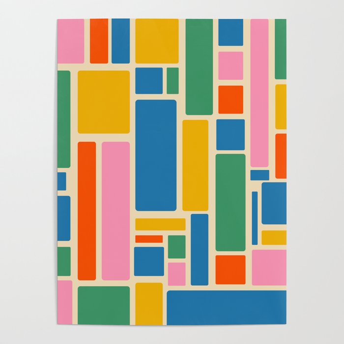 Modulus Colorful Retro Geometric Pattern Poster Gallery Image 4