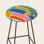 Modulus Colorful Retro Geometric Pattern Stool Gallery Image 2