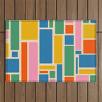 Modulus Colorful Retro Geometric Pattern Outdoor Rug Gallery Image 1