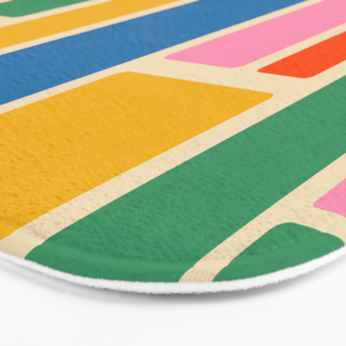 Modulus Colorful Retro Geometric Pattern Bath Mat Gallery Image 3