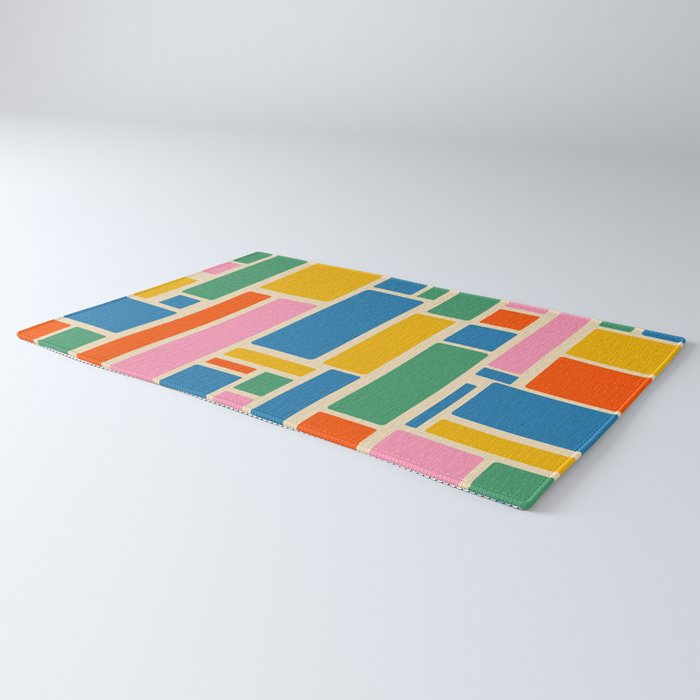 Modulus Colorful Retro Geometric Pattern Rug Gallery Image 3