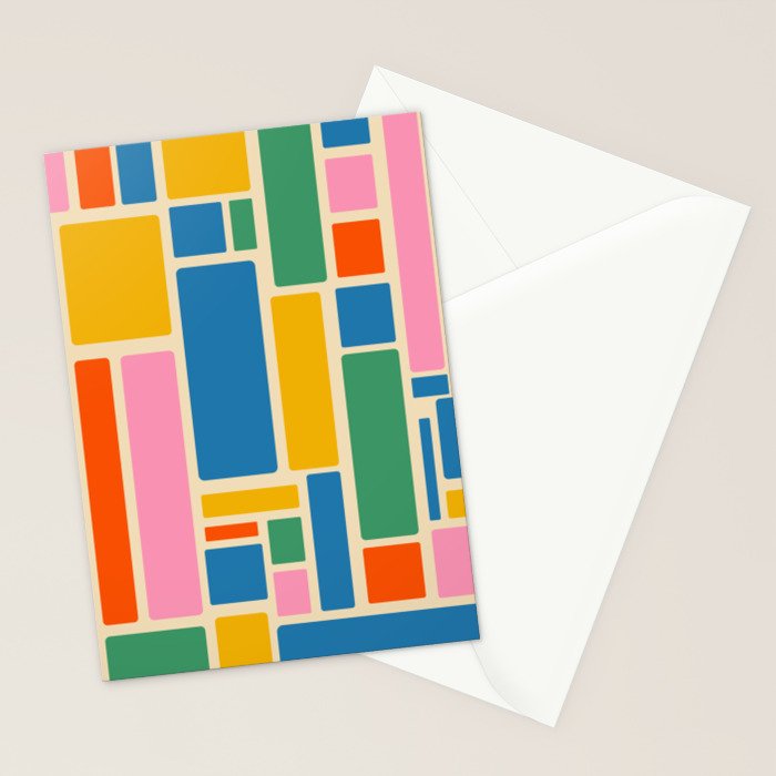 Modulus Colorful Retro Geometric Pattern Stationery Card Gallery Image 2