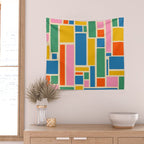 Modulus Colorful Retro Geometric Pattern Wall Tapestry Gallery Image 2
