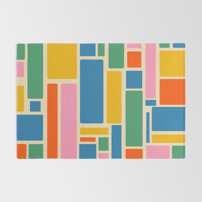 Modulus Colorful Retro Geometric Pattern Rug Gallery Image 2