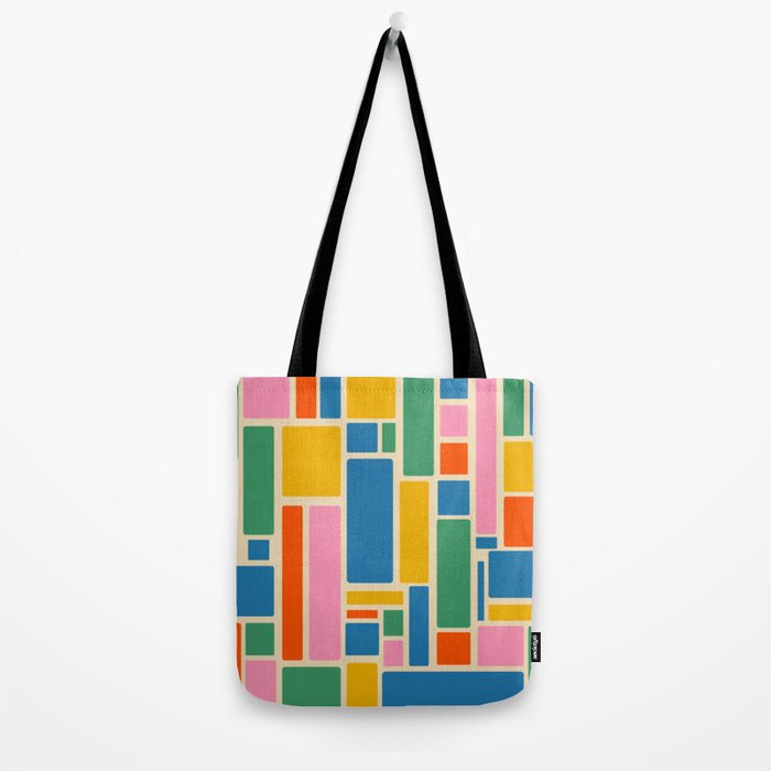 Modulus Colorful Retro Geometric Pattern Tote Bag Gallery Image 2