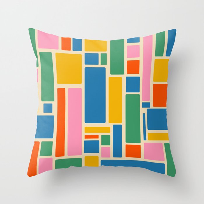 Modulus Colorful Retro Geometric Pattern Throw Pillow Gallery Image 6