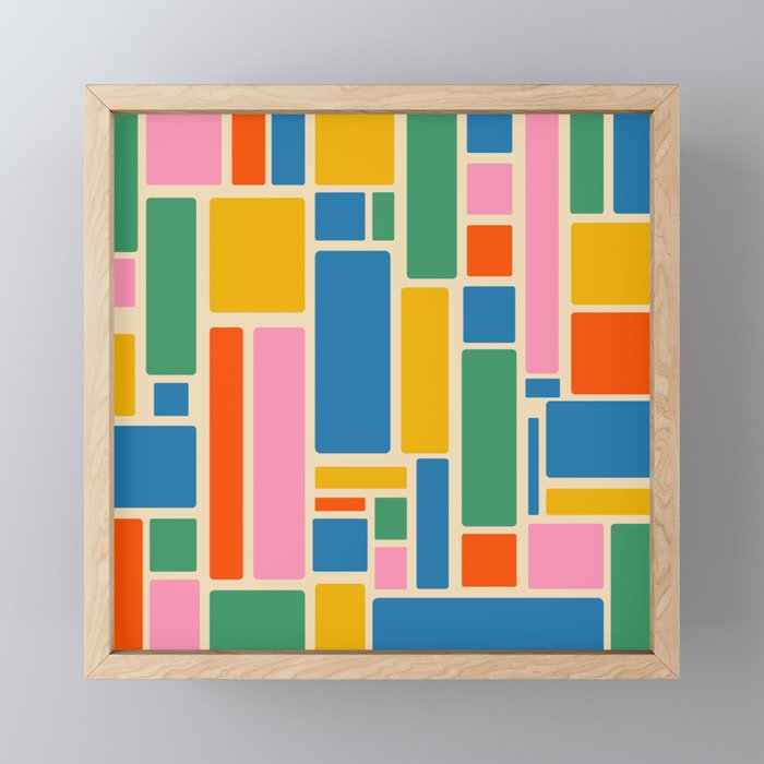 Modulus Colorful Retro Geometric Pattern Mini Art Print Gallery Image 1