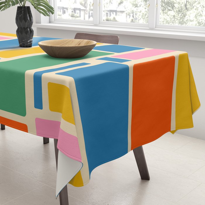 Modulus Colorful Retro Geometric Pattern Tablecloth Gallery Image 3